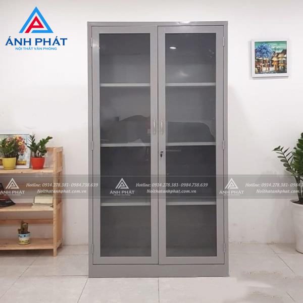 tủ hô sơ 2 cánh kính sắt