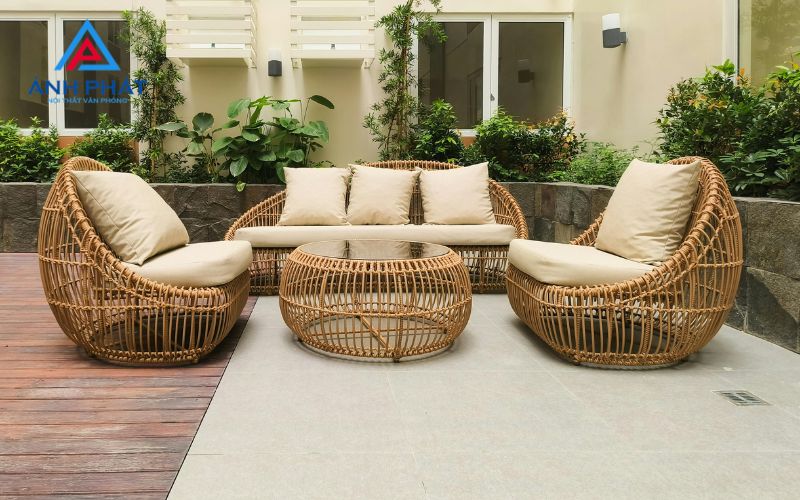 Chất liệu ghế sofa bằng mây tre đan