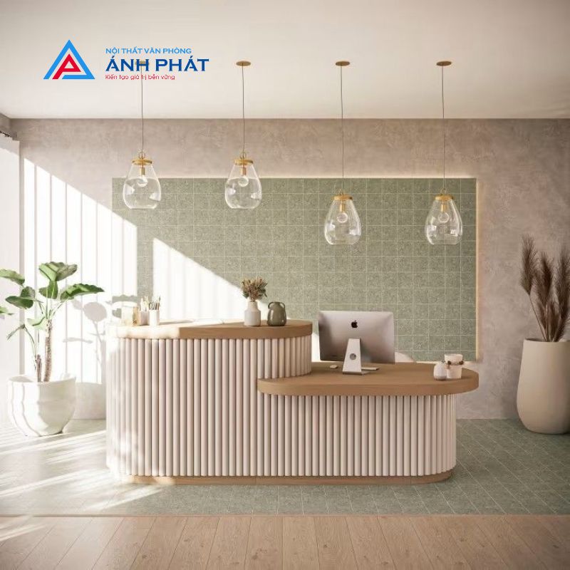 Bàn quầy lễ tân tối giản dễ vệ sinh và bảo quản Bàn quầy lễ tân tối giản dễ vệ sinh và bảo quản